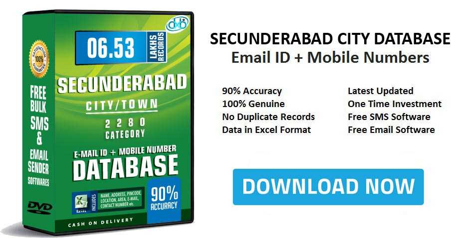 Secunderabad  mobile number database free download