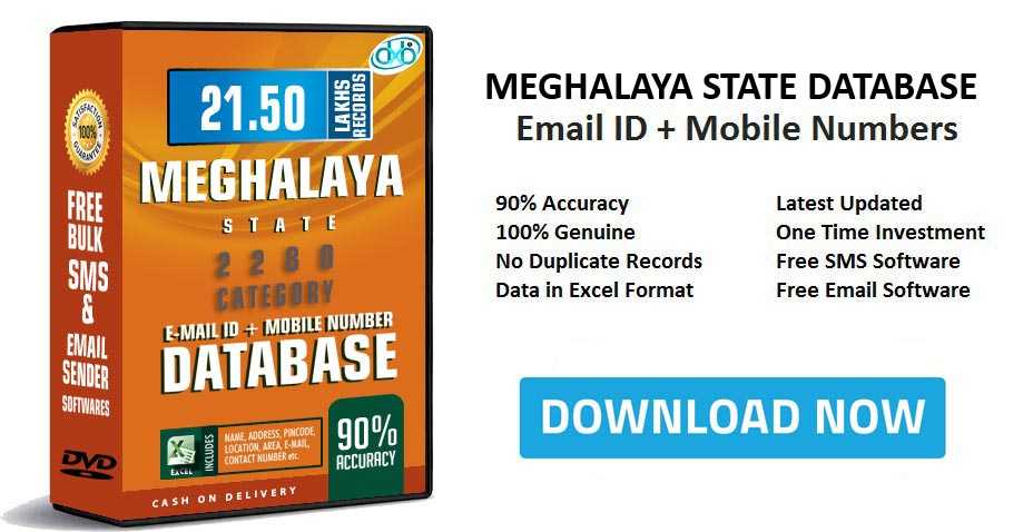 Meghalaya  mobile number database free download